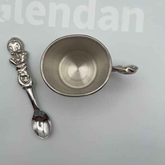 Warner Bros. Baby Tweety Looney Tunes Pewter Feeding Set-RARE NIB Signed - Picture 3 of 9